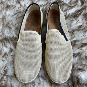 Rivieras recif slip ons size 43 (fits like a 9.5) tan and navy